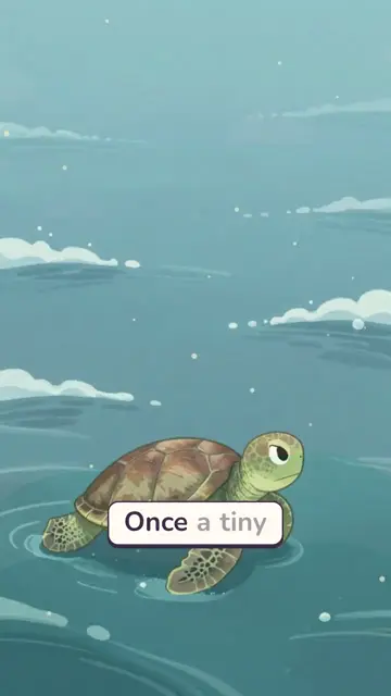 Introduce the hero: frame from the Shelly the brave turtle example